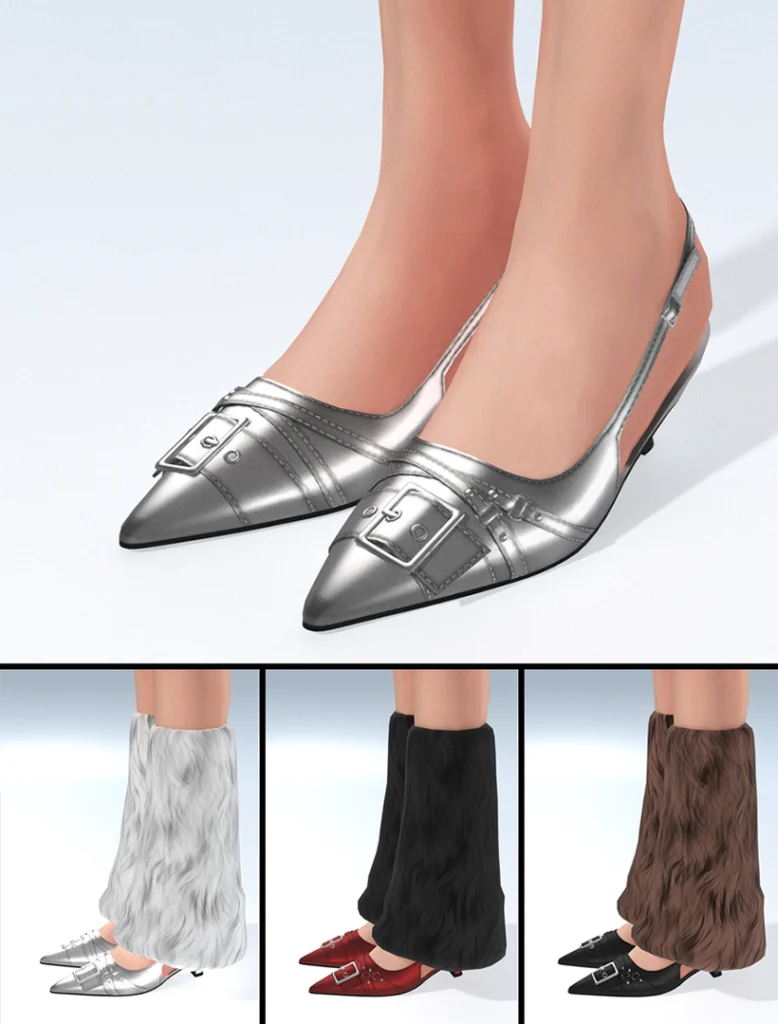 Pointed Pumps and Fur Leg Warmers Sims 4 CC