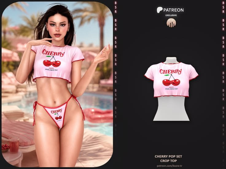 BusraTR Cherry Pop Set P272 Sims 4 CC