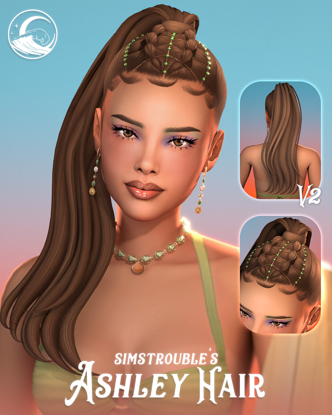 Ashley high ponytail Sims 4 CC preview by Simstrouble