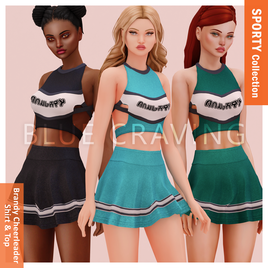 Blue Craving Sporty Cheerleader Brandy Set Sims 4
