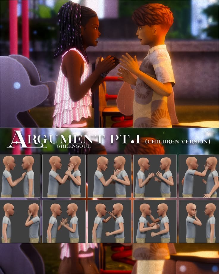 Children Argument Part 1 Sims 4 poses by GreenSoul