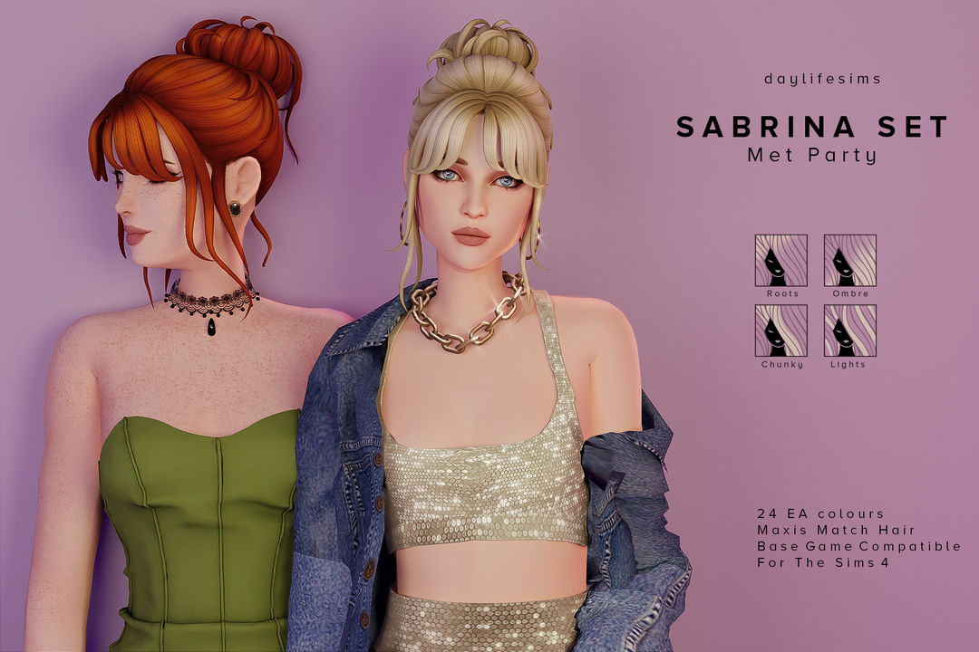 Daylifesims Sabrina Hair Set Sims 4