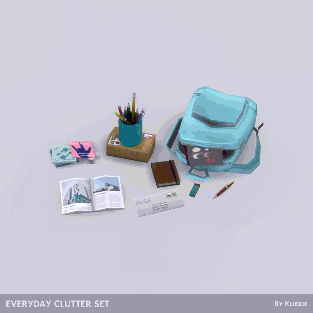 Everyday Clutter Set Sims 4 CC by Kliekie