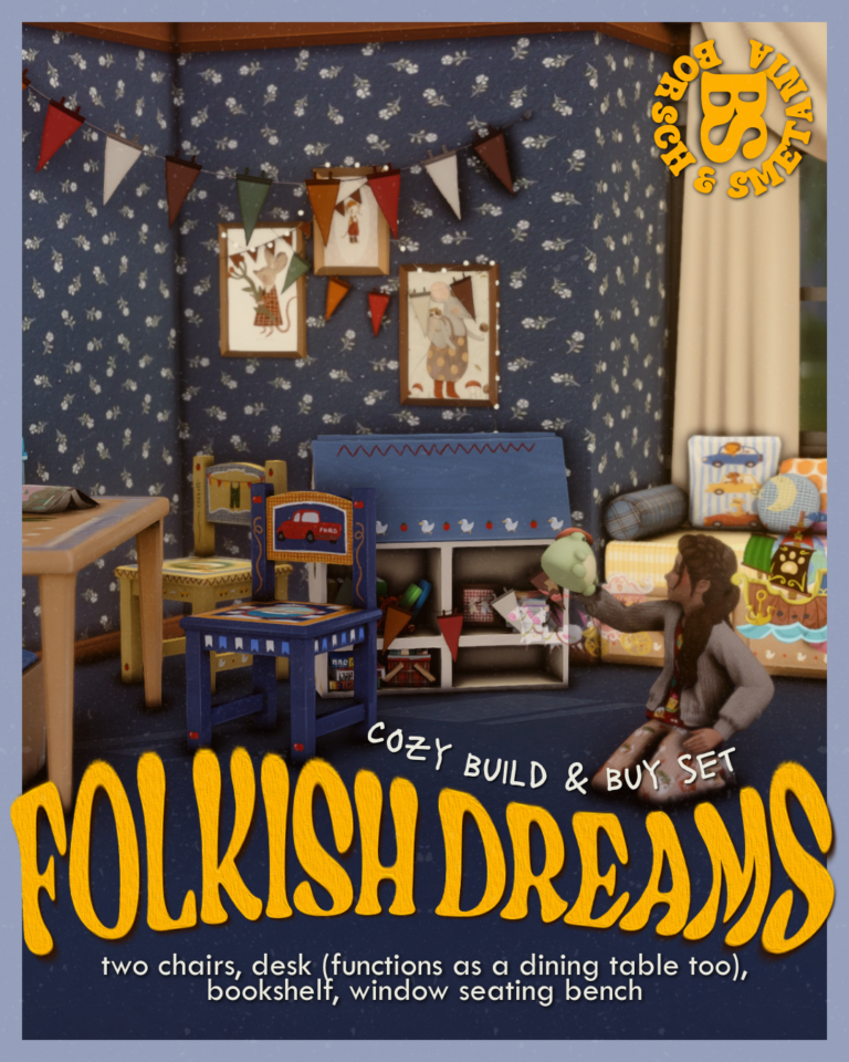 Folkish Dreams Sims 4 CC set by borsch and smetania