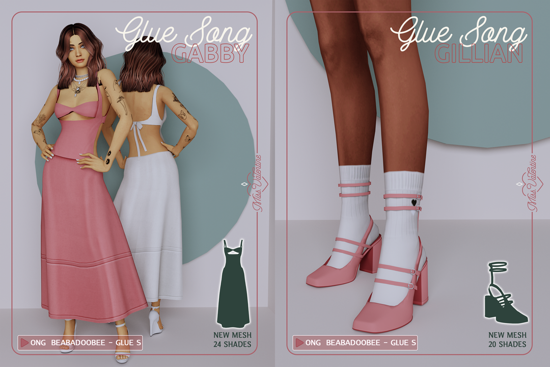 Official preview of Gabby open-back dress and Gillian Mary Jane pumps with heart socks