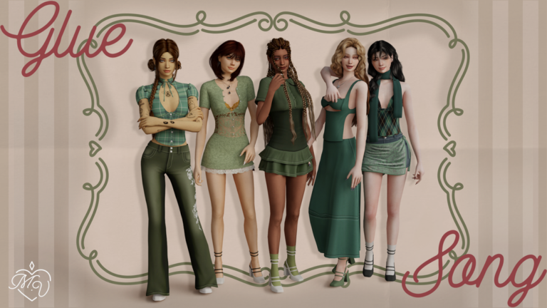 Official Sims 4 CC preview: Glue Song Collection by Miss Valentine