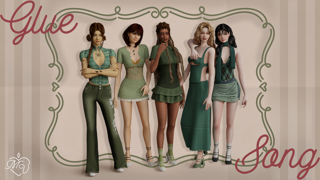 Official Sims 4 CC preview: Glue Song Collection by Miss Valentine