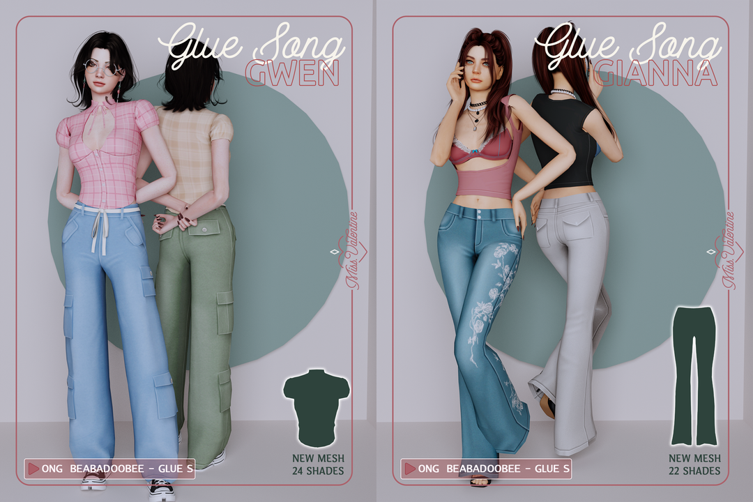 Official preview of Gwen high-neck cutout top and Gianna floral-detail flared jeans