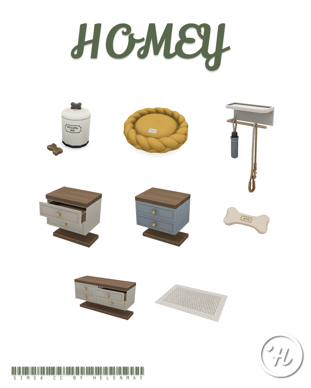 Helenmay Homey Sims 4 entryway and pet CC preview