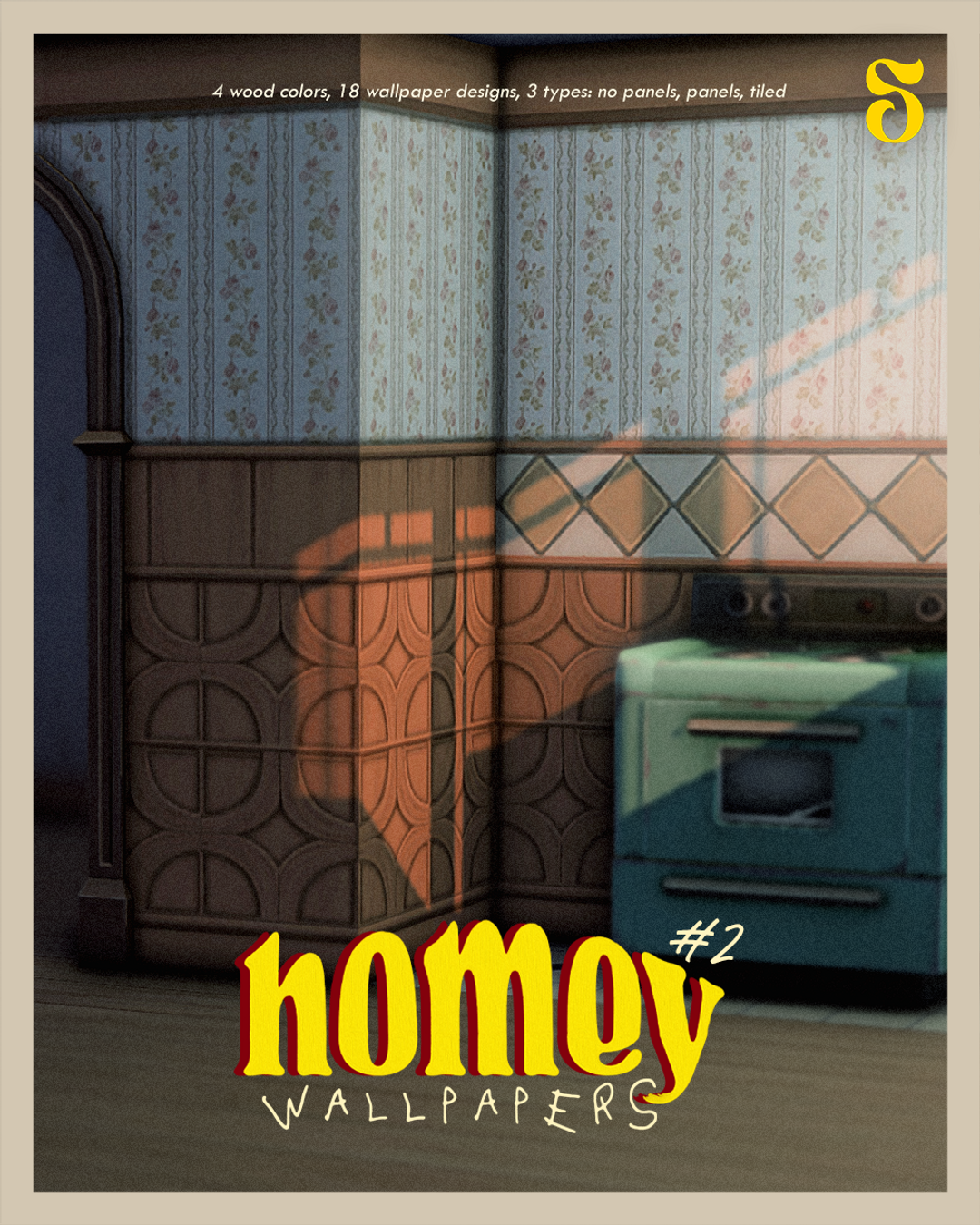 Official preview of Homey Wallpapers 2 Sims 4 CC by Sonechko