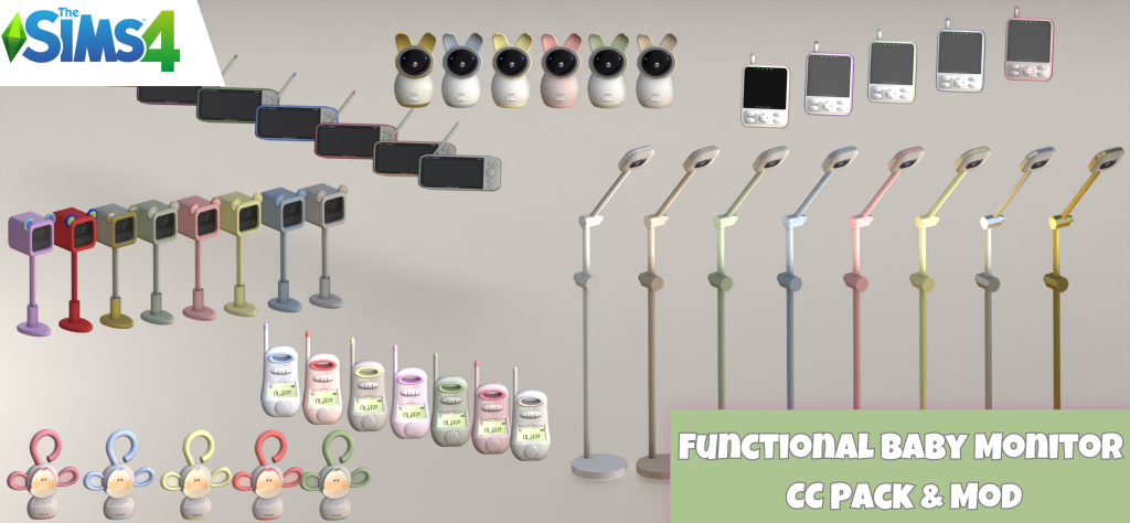 Kemzima Functional Baby Monitor Sims 4 mod and CC pack preview