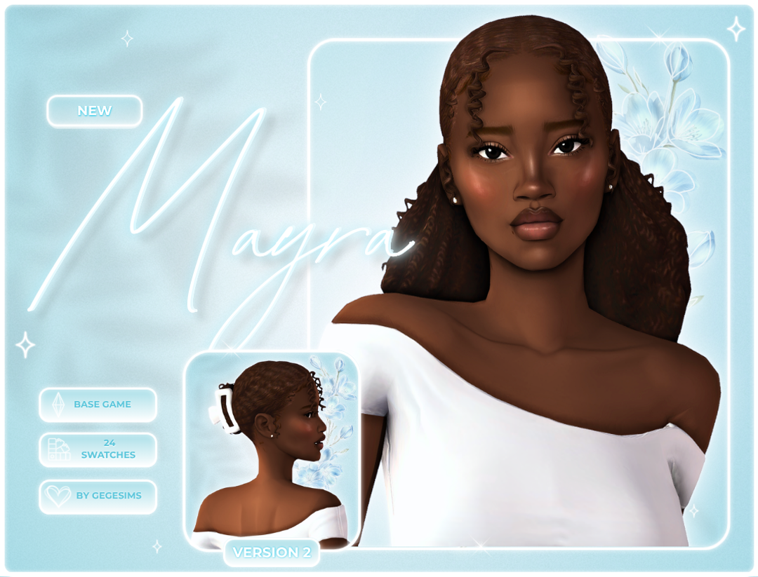 Mayra coily claw clip Sims 4 hair preview by GegeSims