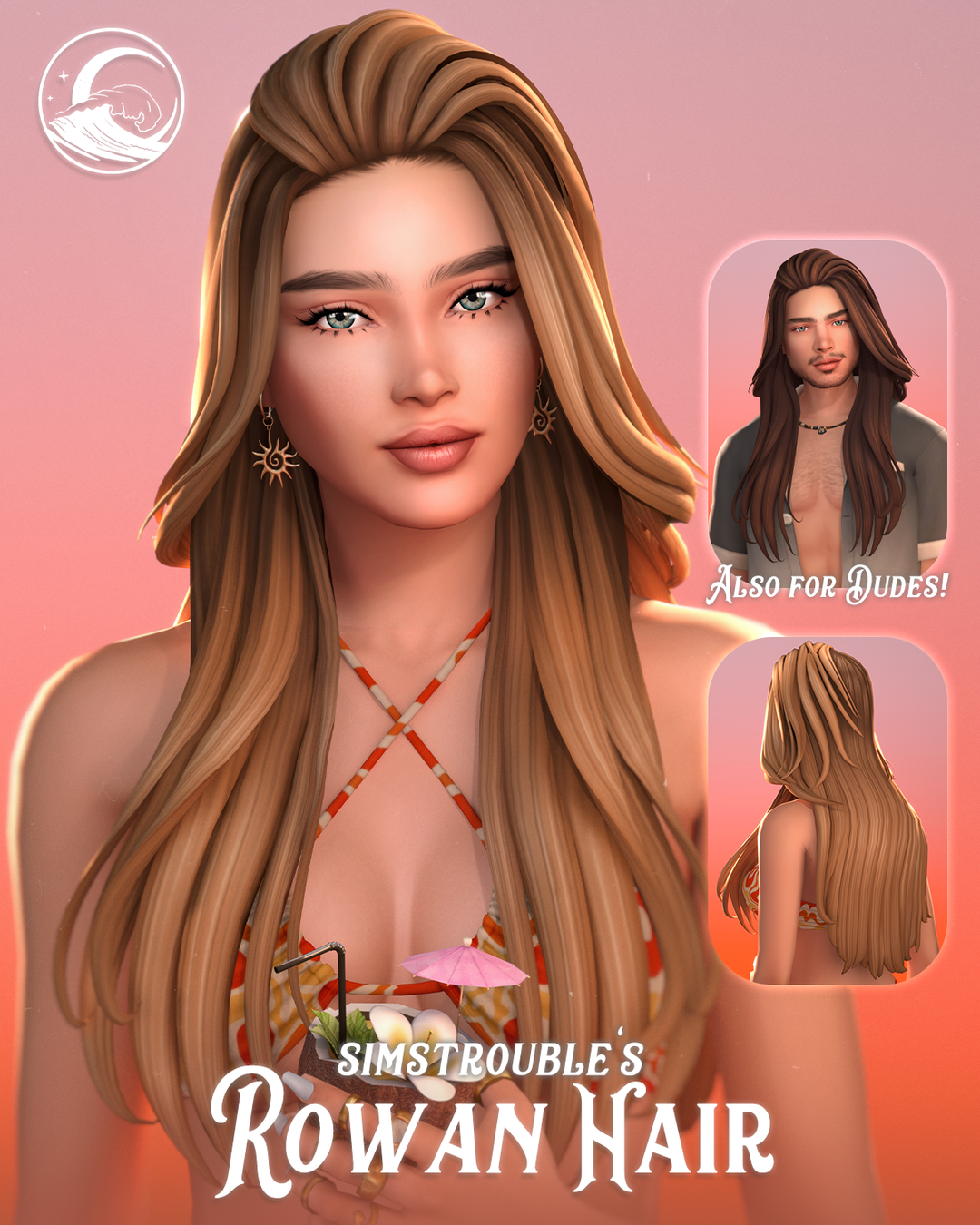 Rowan swept-back Sims 4 CC preview by Simstrouble