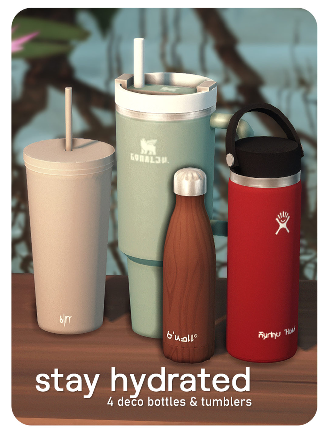 Simkoos Stay Hydrated water bottles and tumblers CC preview