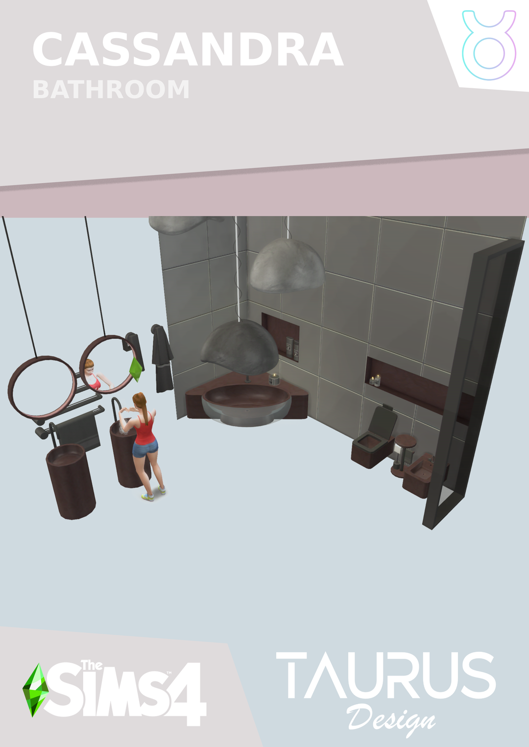 Taurus Design Cassandra Bathroom Sims 4 CC preview