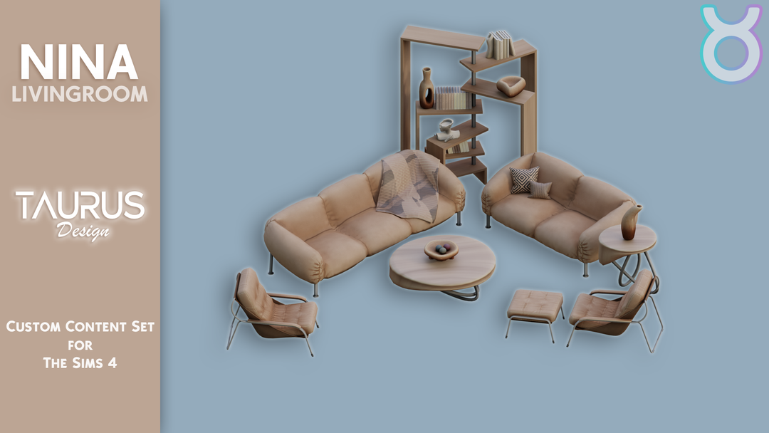Taurus Design Nina Livingroom Sims 4 CC preview