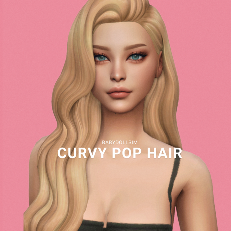 XXXBABYDOLL Curvy Pop Hair Sims 4 CC official preview