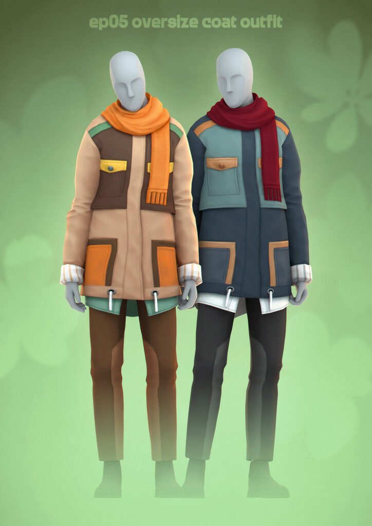 AdrienPastel EP05 Oversize Coat Outfit Sims 4 CC