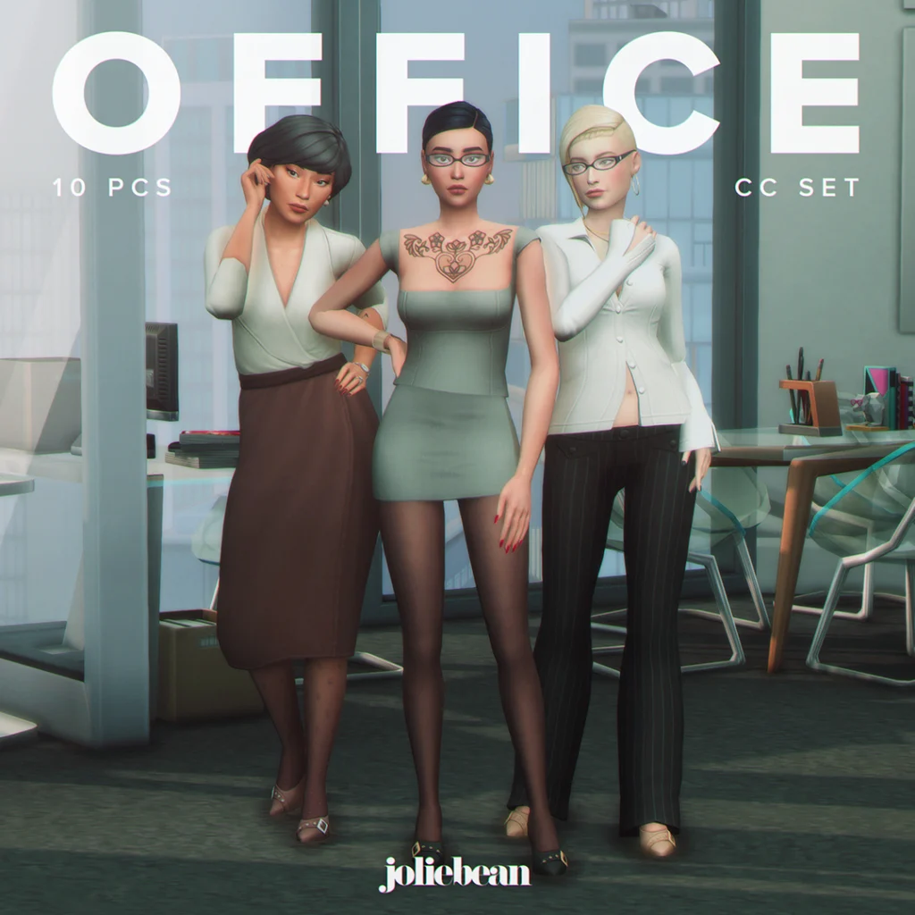 Office Set by Joliebean Sims 4 CC