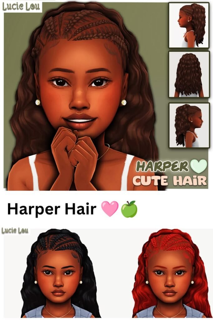 Lucie Lou Harper Hair Sims 4 CC