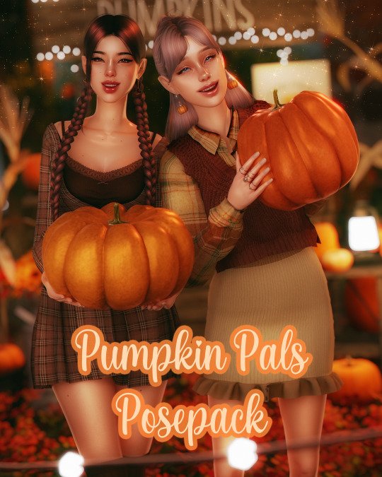 Pumpkin Pals Posepack Sims 4 Halloween poses