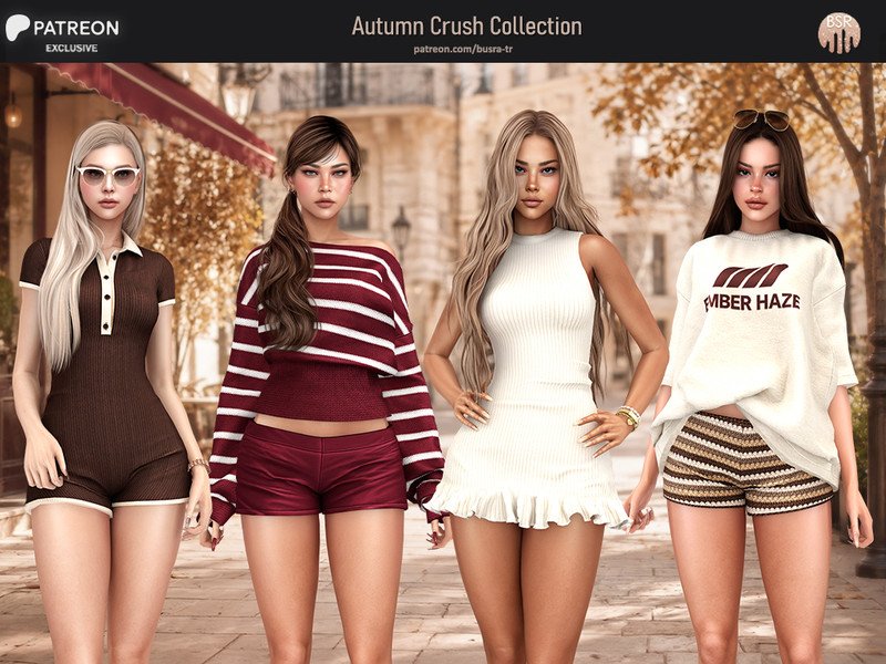 BusraTR Autumn Crush Collection Sims 4 Fall CC