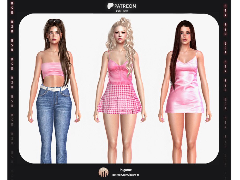 BusraTR Pink Voltage Collection P273 Sims 4 CC