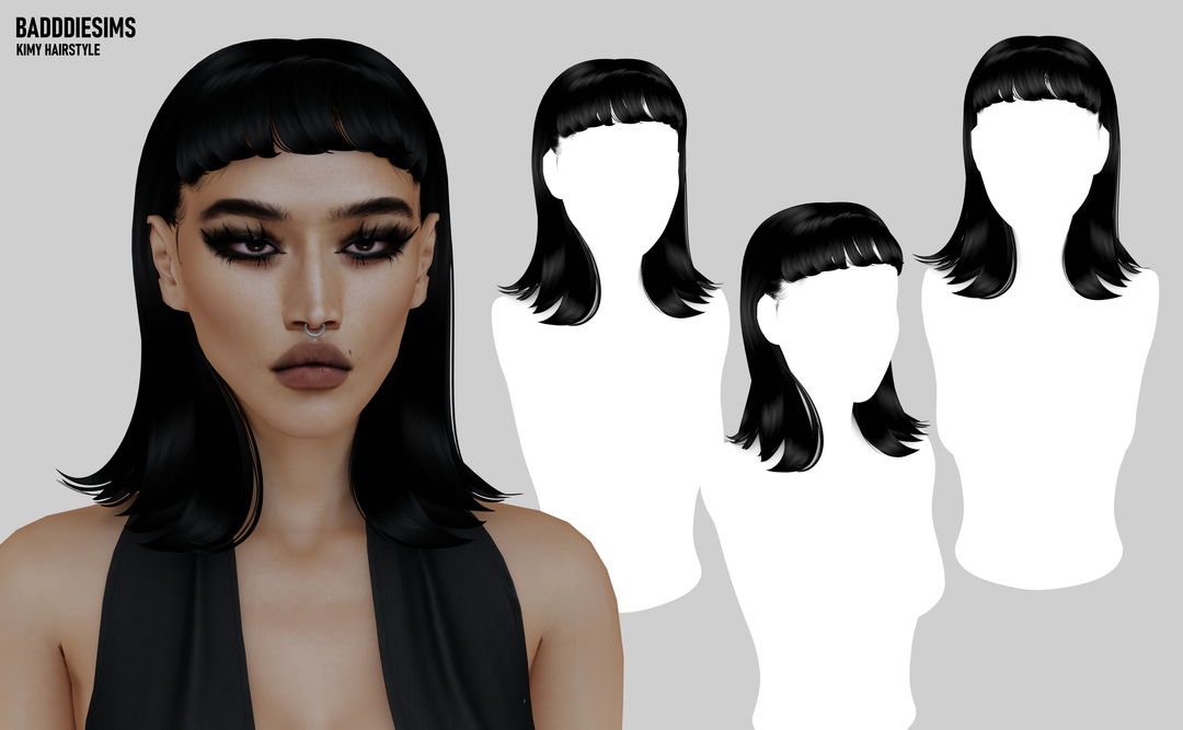 Official BADDDIESIMS KIMY hairstyle preview for The Sims 4