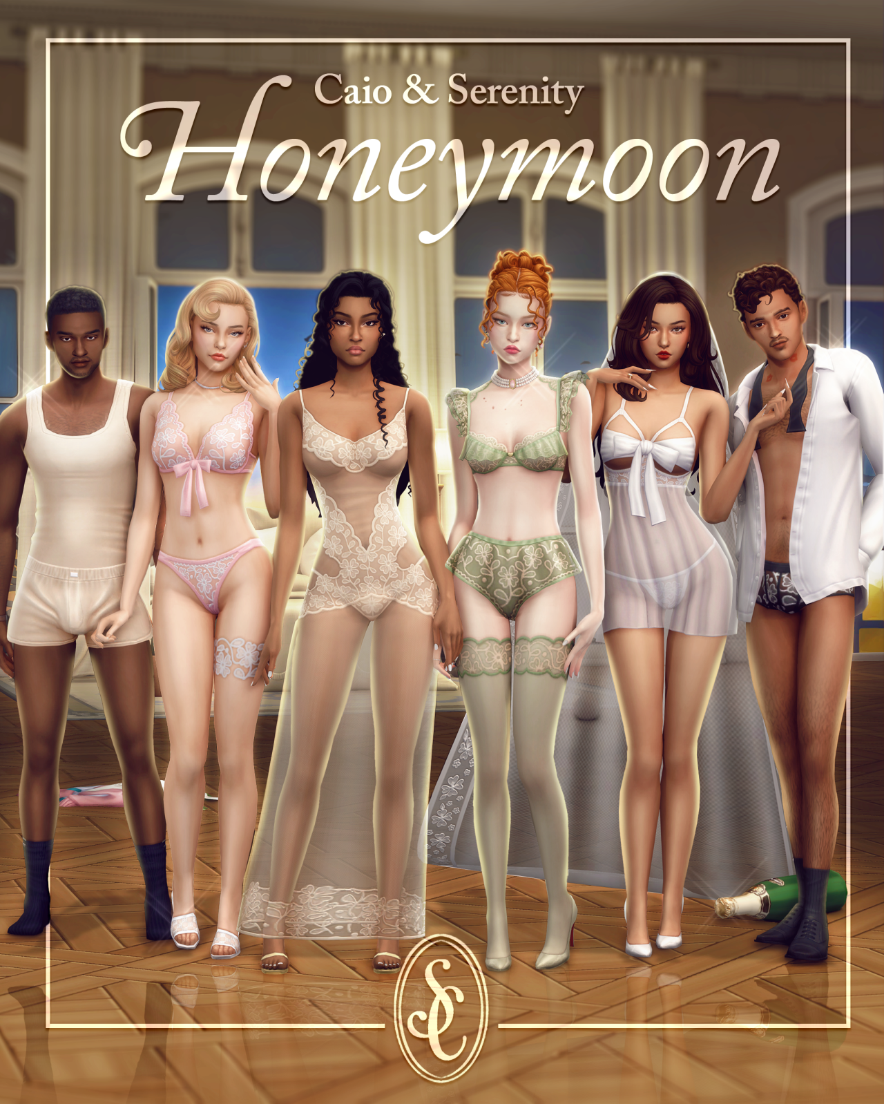 The Honeymoon Collection official Sims 4 CC collection preview by Caio x Serenity