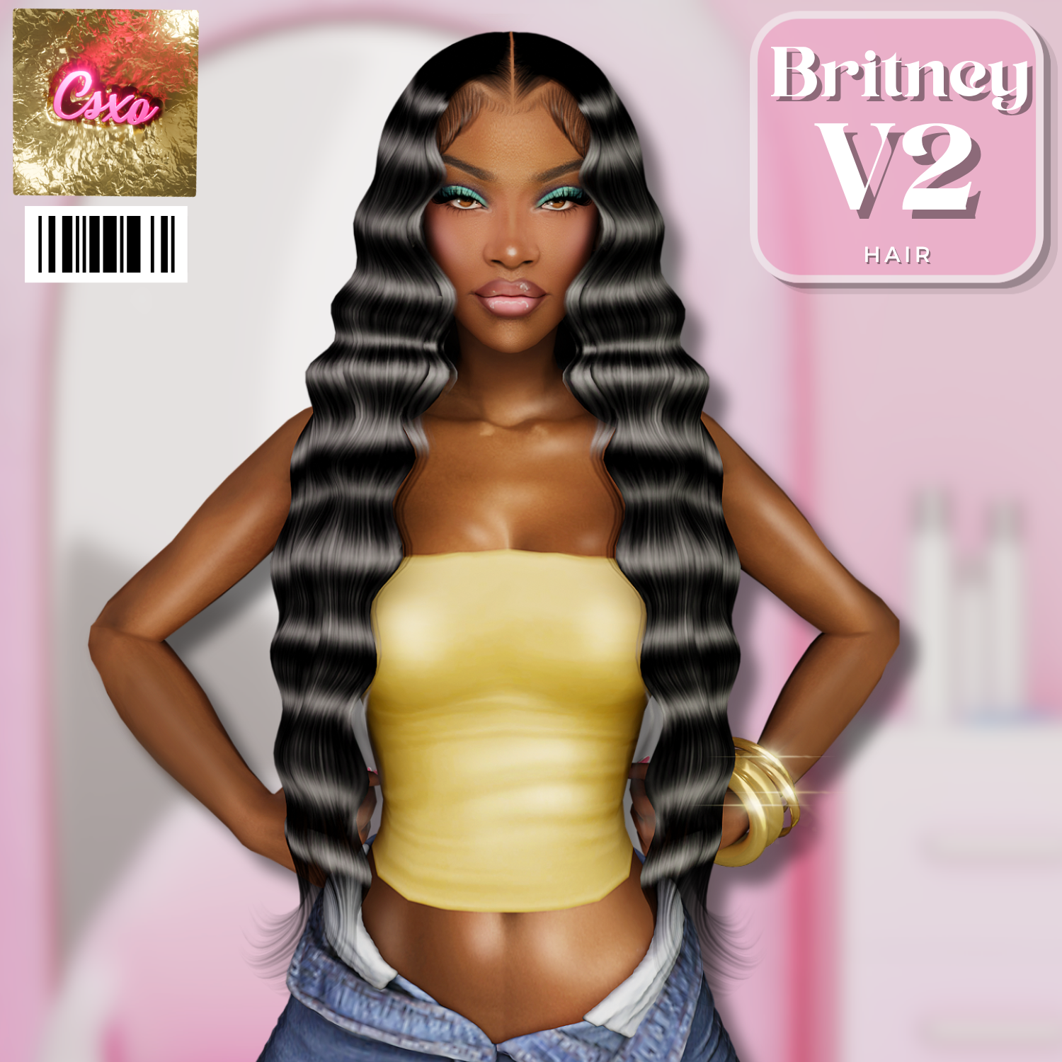 Official CeceSimsXO Britney V2 Hair custom content preview for The Sims 4