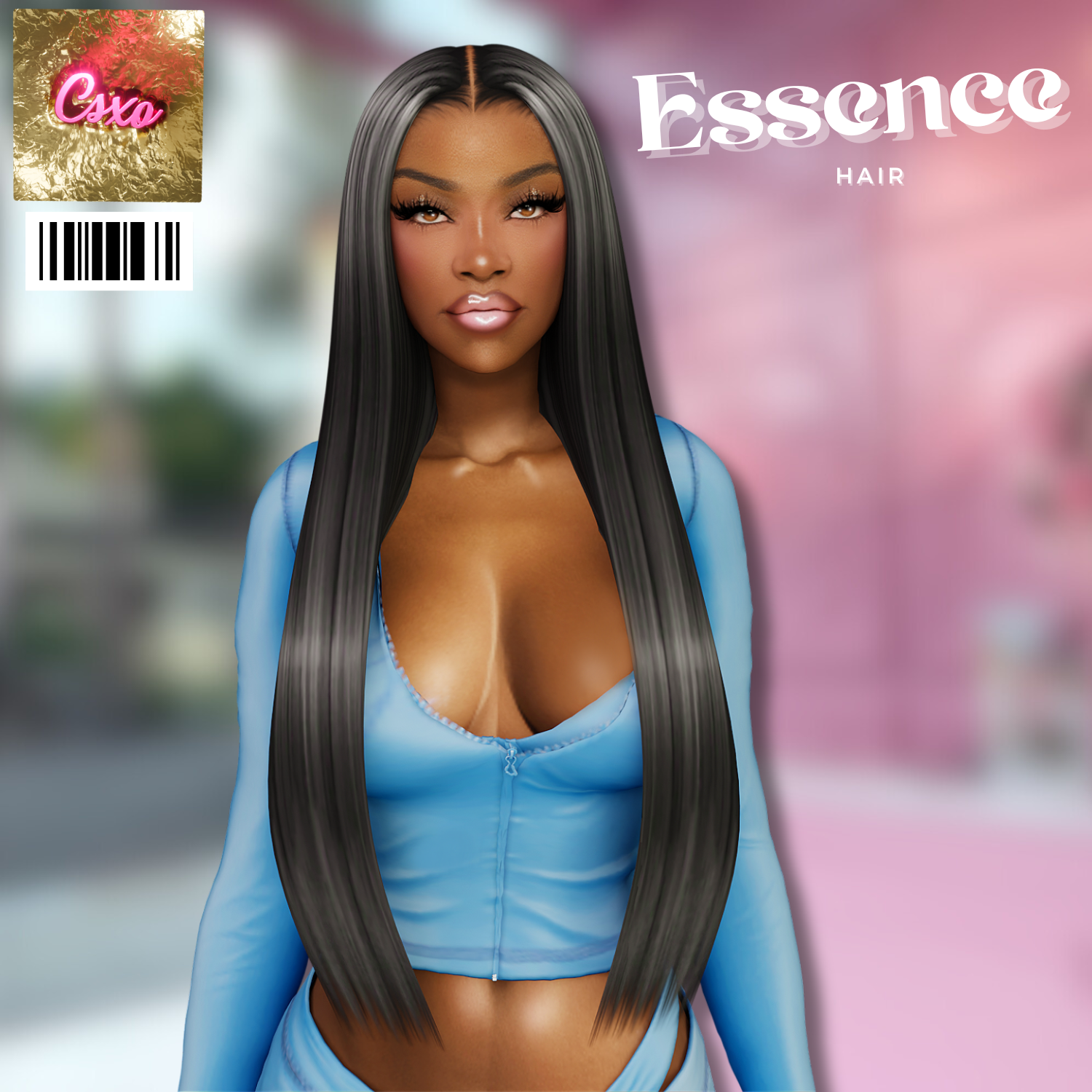 Official CeceSimsXO Essence Hair custom content preview for The Sims 4