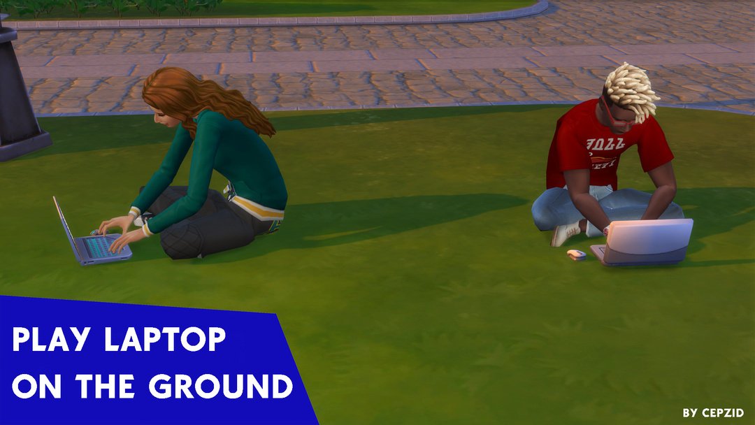 Play Laptop On The Ground for The Sims 4 official creator preview by Cepzid Ferdiana Creation