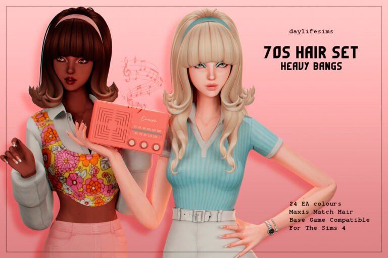 Daylife Sims Heavy Bangs Sims 4 hair CC official preview