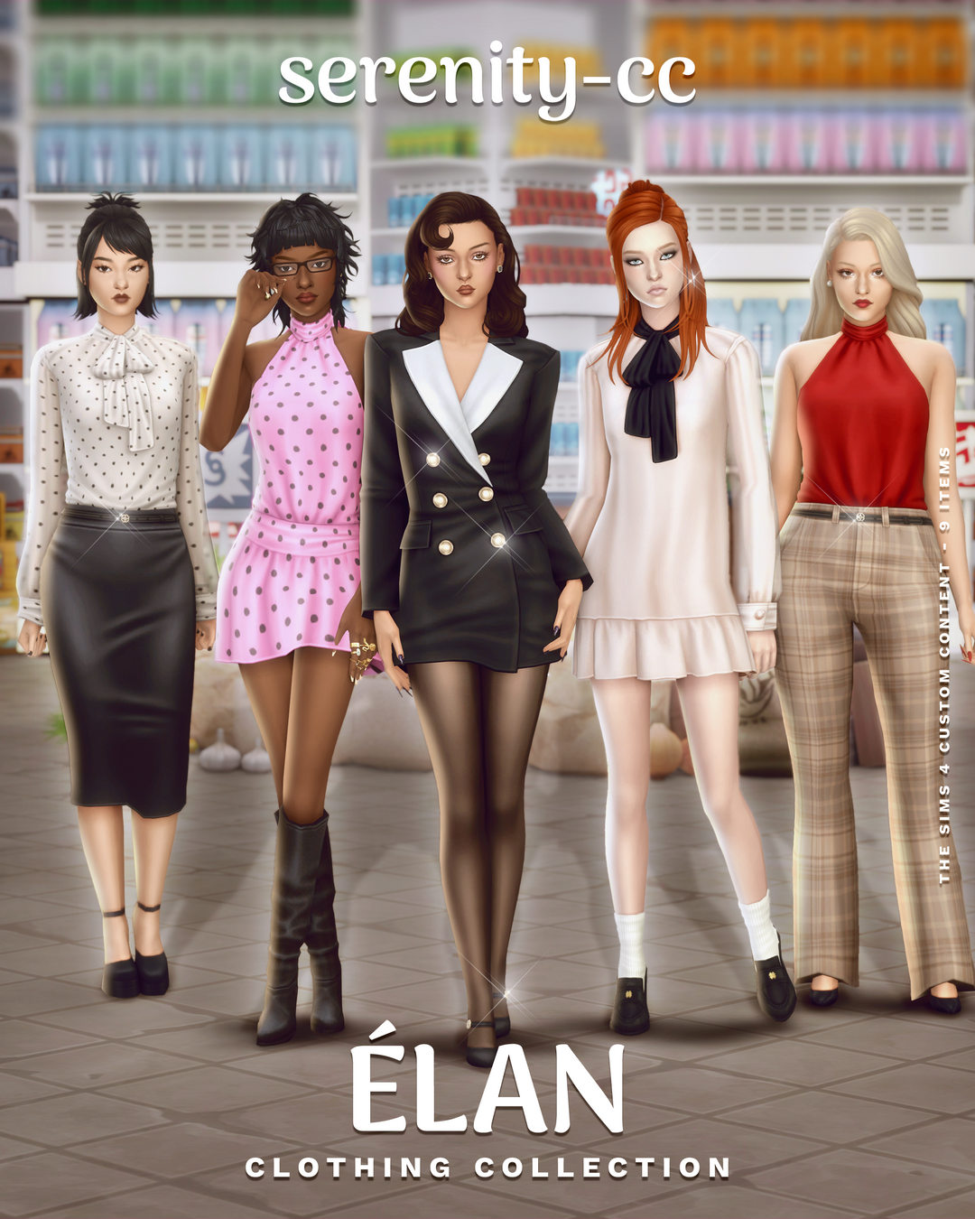 The Élan Collection official Sims 4 CC collection preview by Serenity