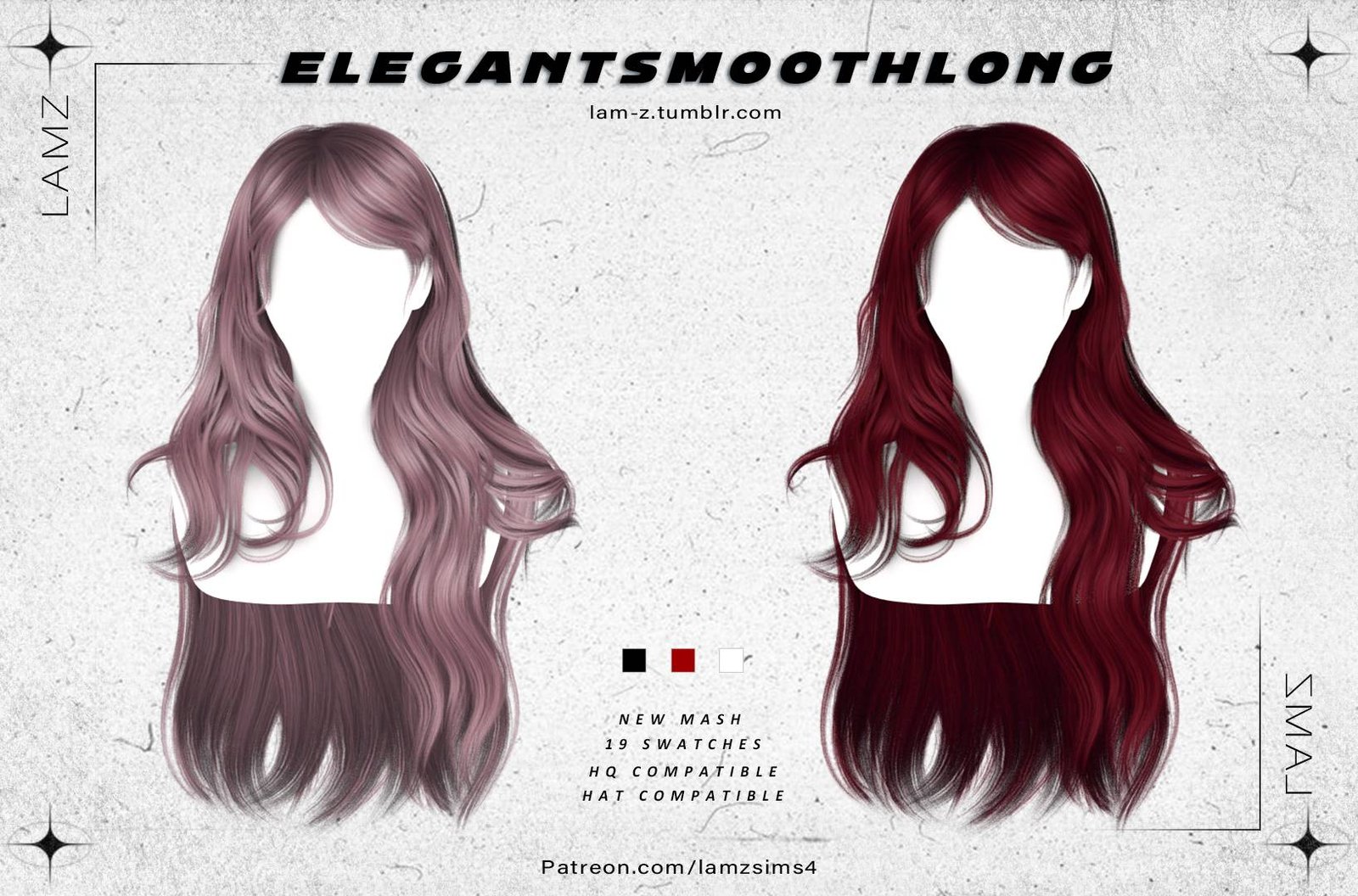 Elegant Smooth Long Hairstyle Sims 4 CC by LAMZ