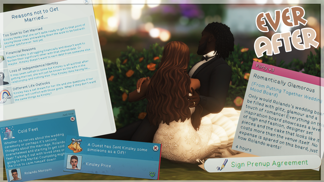 Ever After Sims 4 marriage gameplay mod cover by ThatsSoJordy