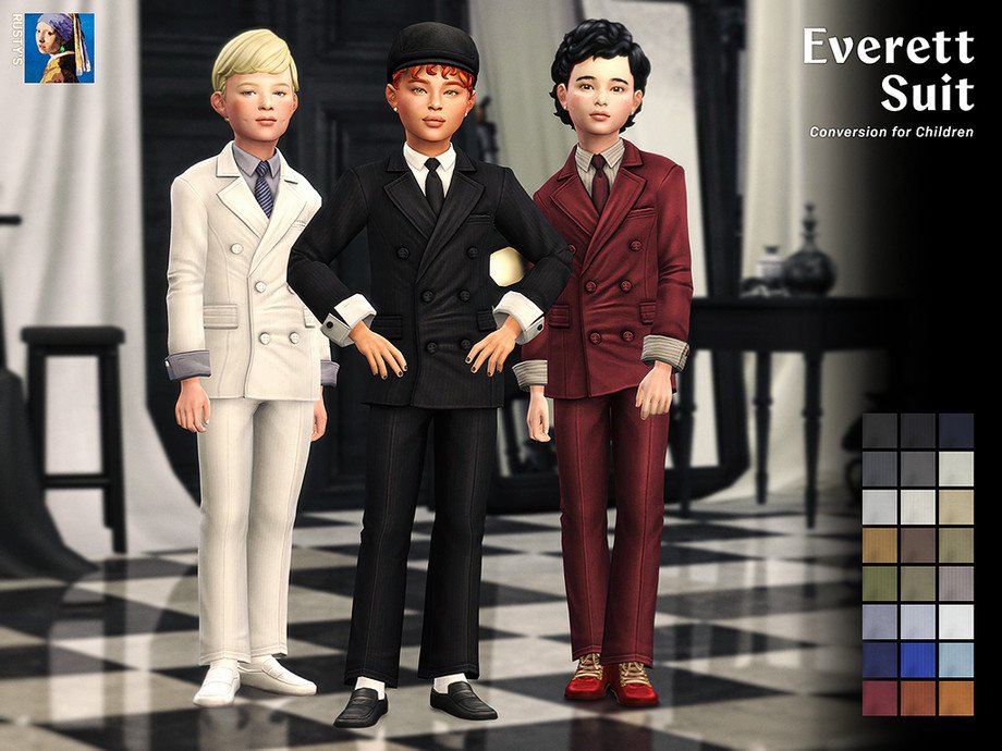 Everett six-button formal suit for child Sims by rustys_cc