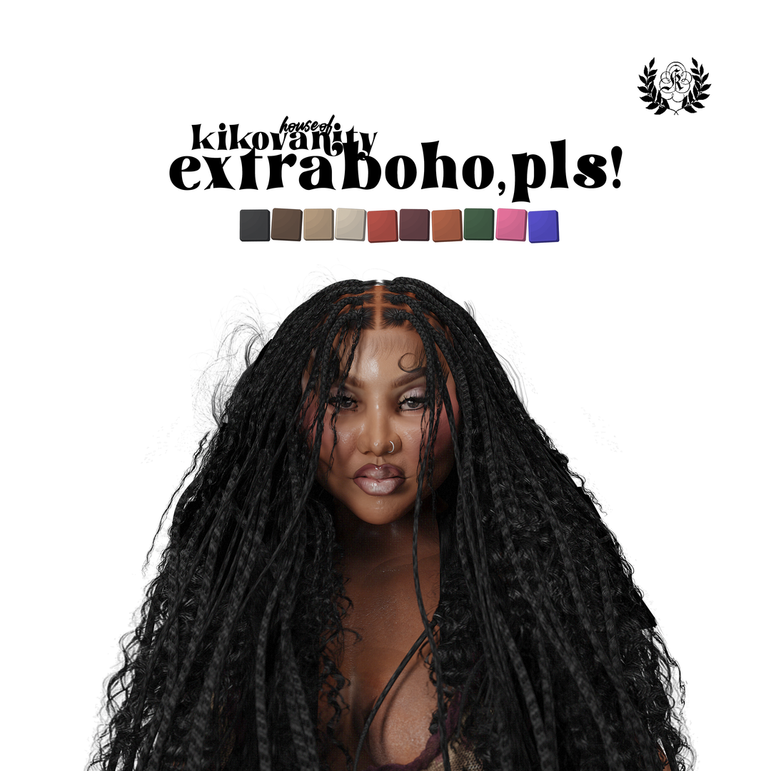 Extra Boho Pls Sims 4 hair CC preview by kikovanity