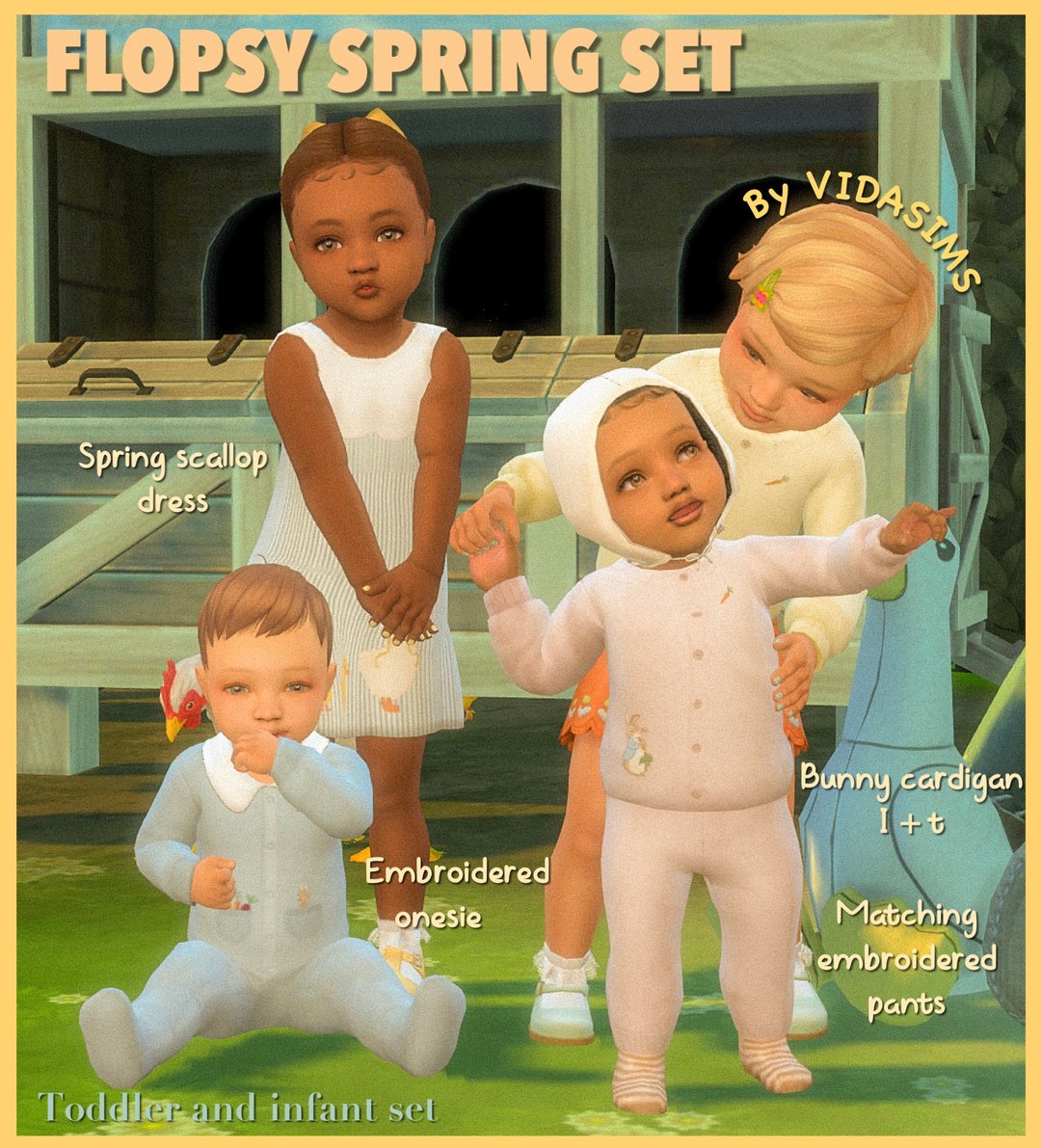 Flopsy Spring Set official Sims 4 CC collection preview