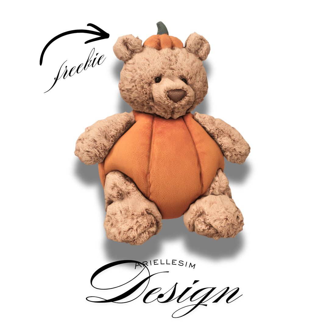 Halloween pumpkin teddy decoration by Arielle Simdesign for The Sims 4