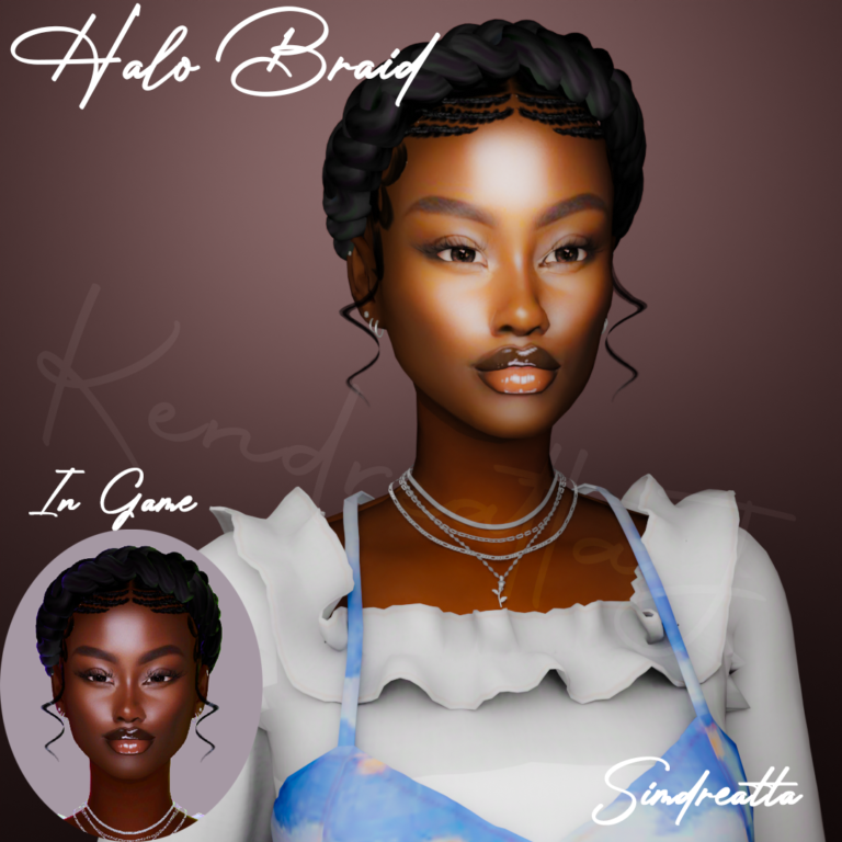 Official preview of Simdreatta’s Halo Braid and Valentine’s Pigtails hair CC