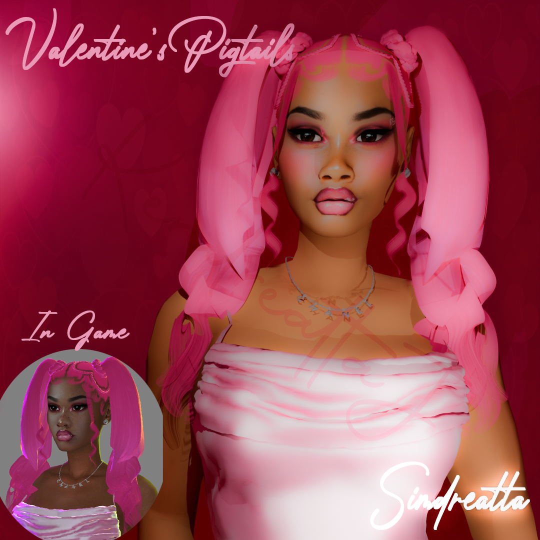 Second official hairstyle preview from Simdreatta’s Halo Braid and Valentine’s Pigtails release