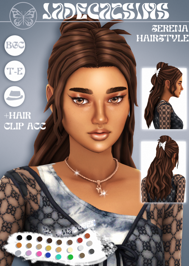 Official JadecatSims SERENA HAIR preview for The Sims 4