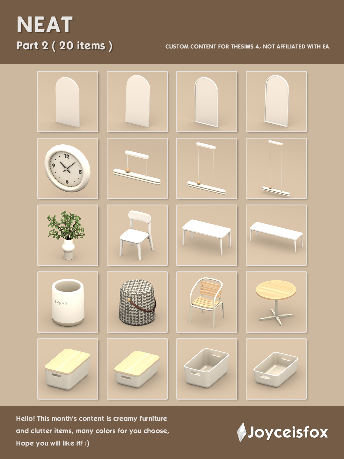 NEAT — Part 2 Sims 4 official furniture and decor preview by Joyceisfox