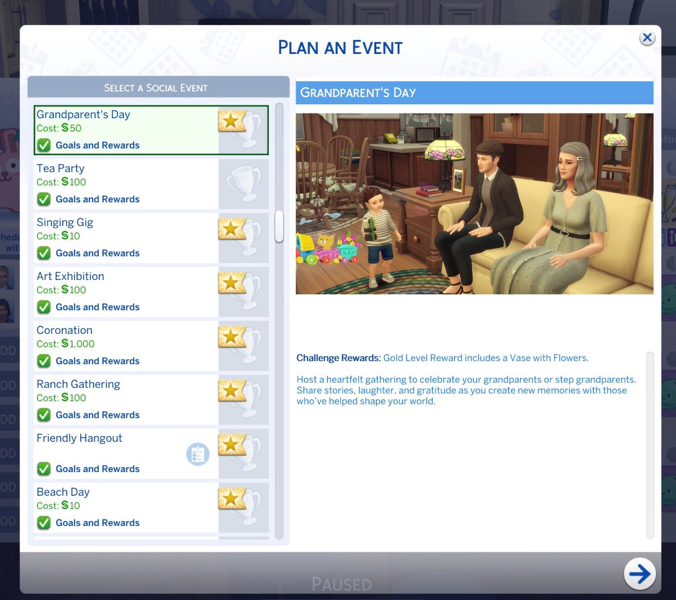 KiaraSims4Mods Grandparent’s Day Event official preview and goals