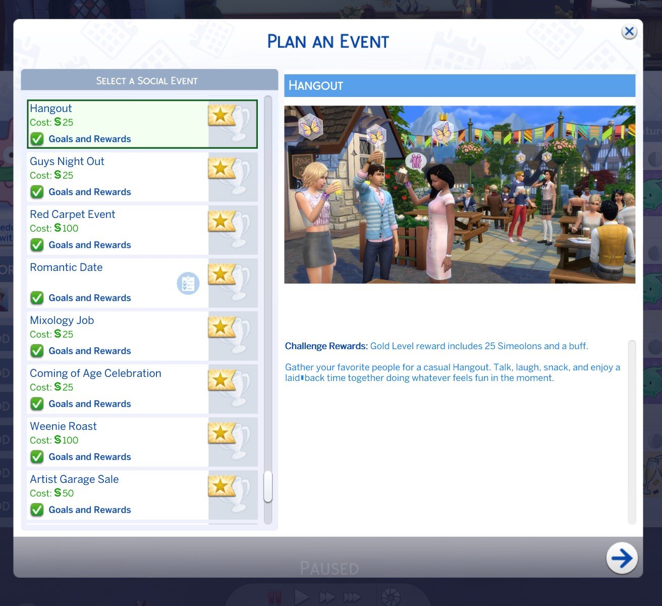 KiaraSims4Mods Hangout Event official preview and goals