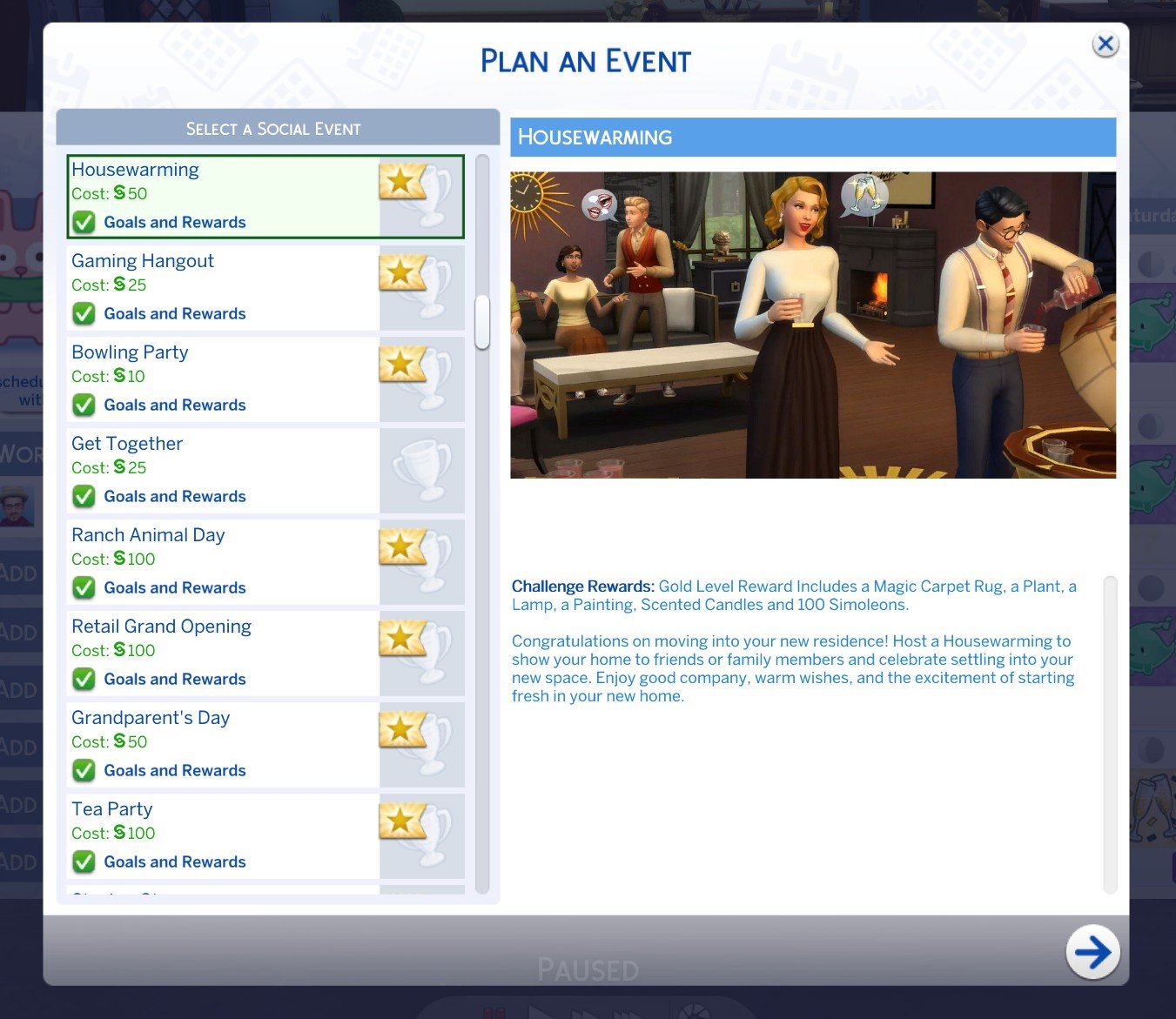 KiaraSims4Mods Housewarming Event official preview and goals
