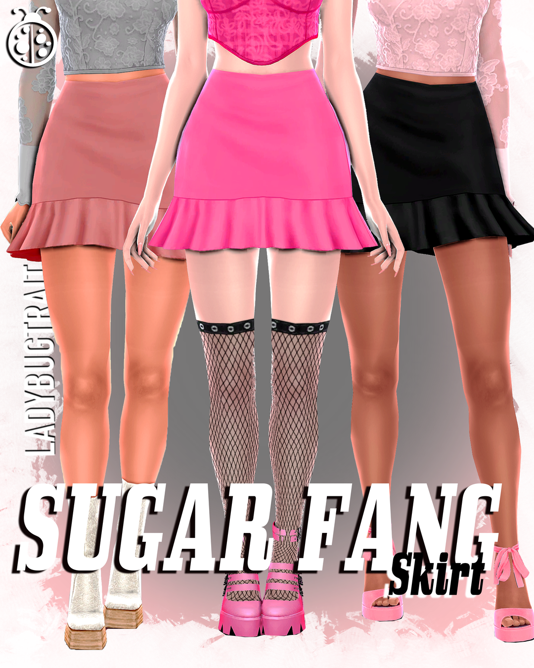 Official Ladybugtrait Sugar Fang Skirt clothing preview for The Sims 4