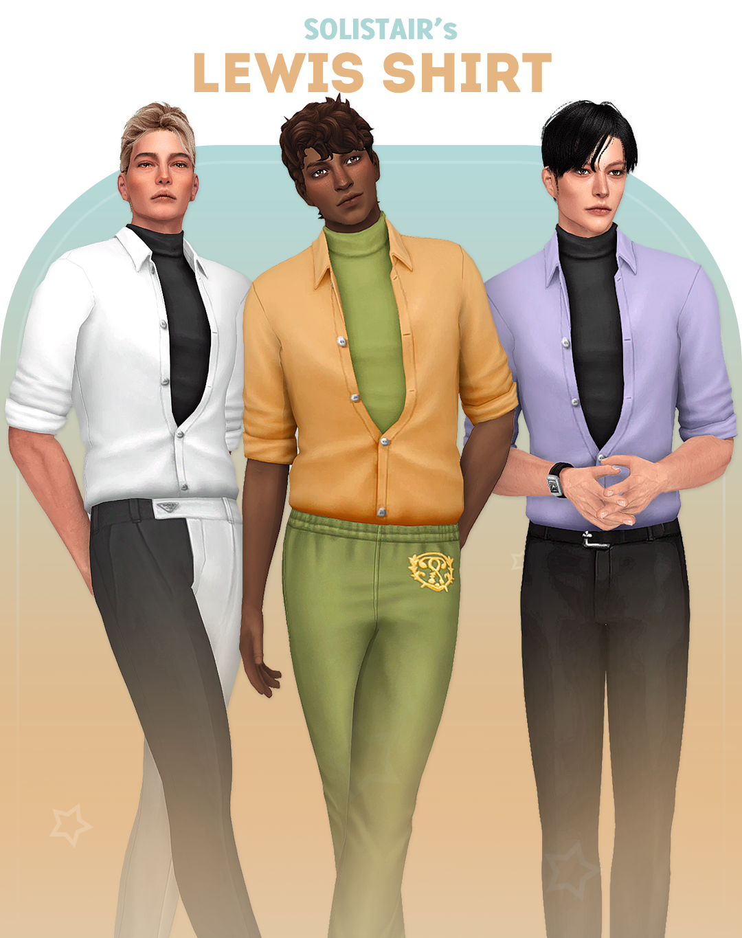 Lewis Shirt by Solistair official Sims 4 preview