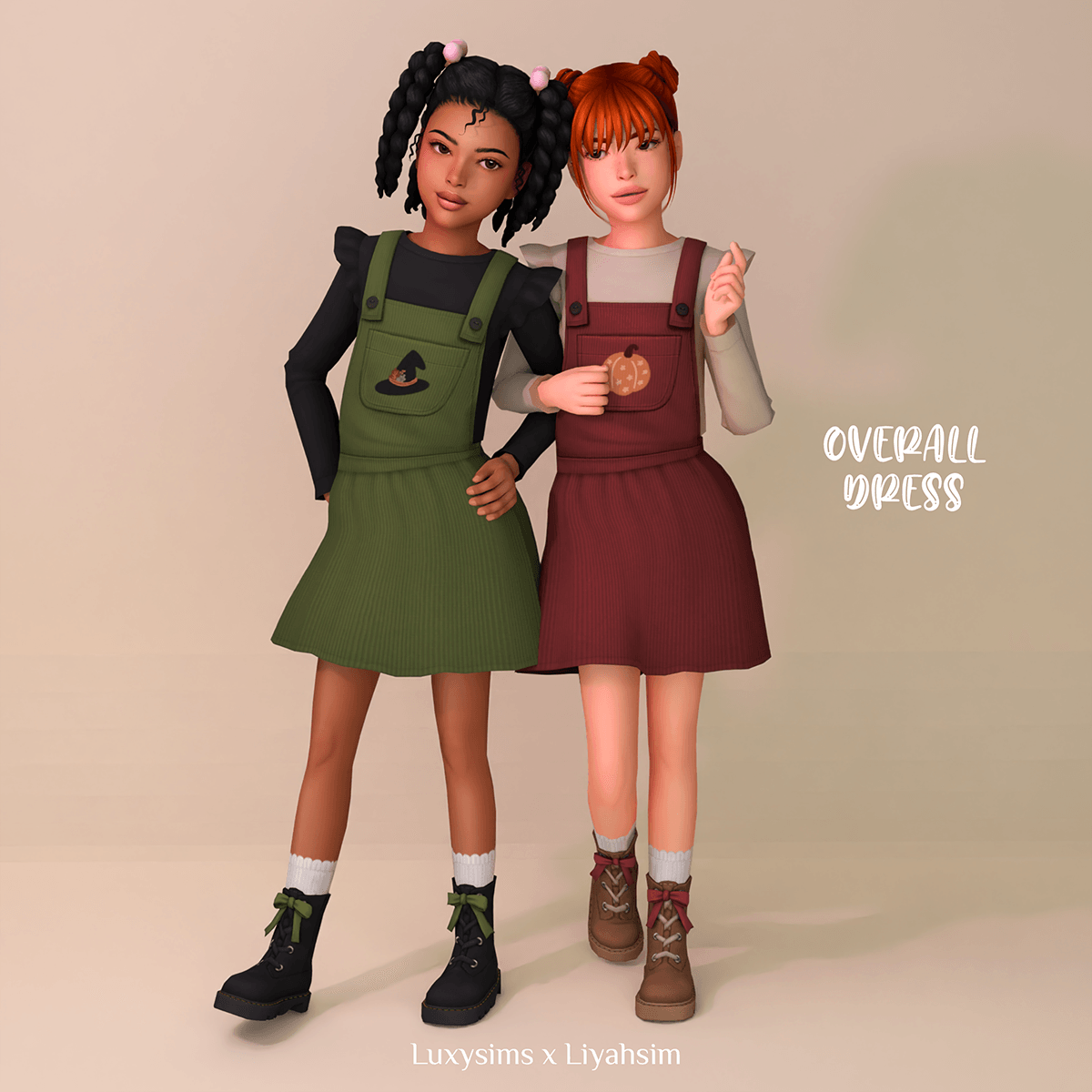 Little Fall Adventures Overall Dress official Sims 4 CC preview